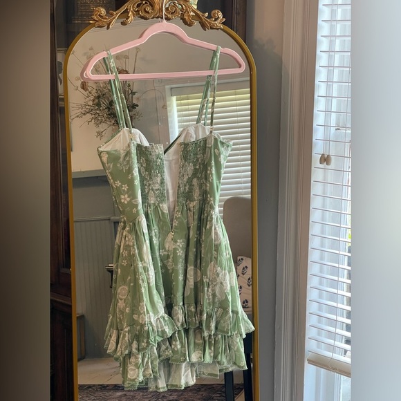 Agua Bendita Vestido Isadora Boho Chic Ruffled Bird Print Dress NWT $220 - Picture 10 of 13